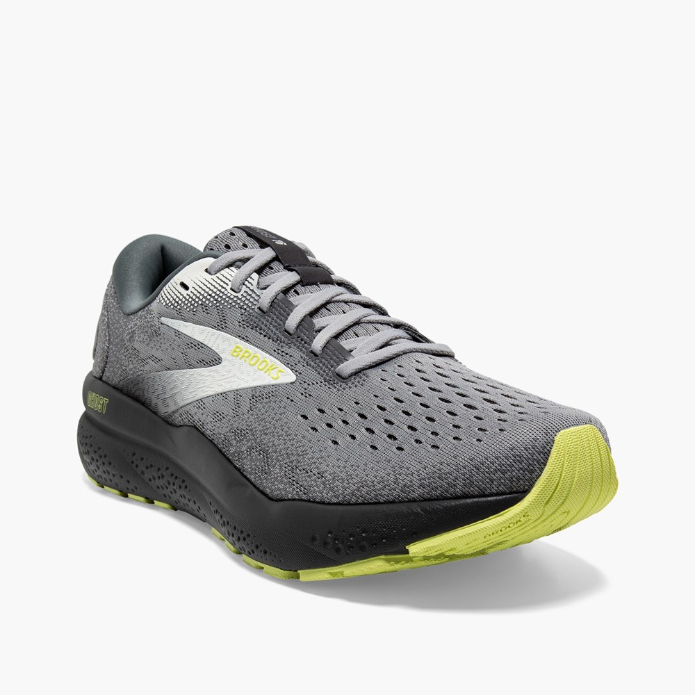 Chaussures Running Route Brooks Ghost 16 Grise Vert Clair Homme | VTU-0093653